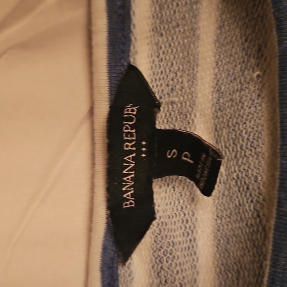 Banana Republic Navy and White Striped Tee - Picture 2 of 4